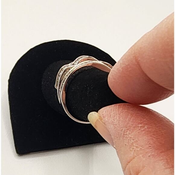 Vintage Sterling Silver CZ Band Ring Baguette & Square Cut Channel Set Size 8.5 - Picture 6 of 9